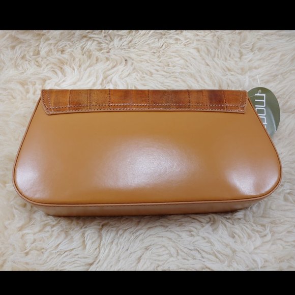 MODA SPANA Eel Skin Clutch/Purse, Tan - Picture 3 of 16